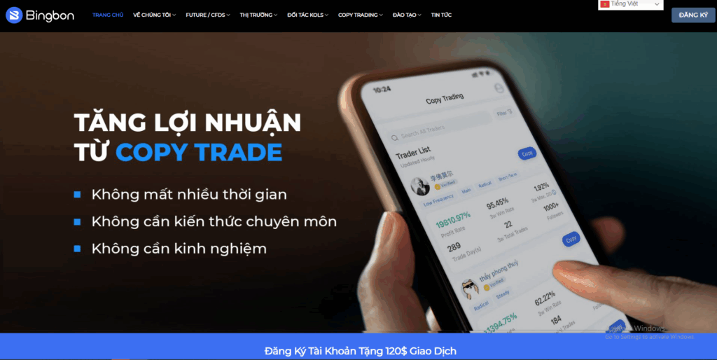 Bingbon – Nền tảng CopyTrade tiên phong trong thị trường tiền ảo
